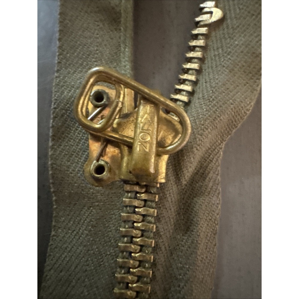 Vintage Military 31'' Talon Coat Brass  Zipper size #10 1940's WwII Area Heavy